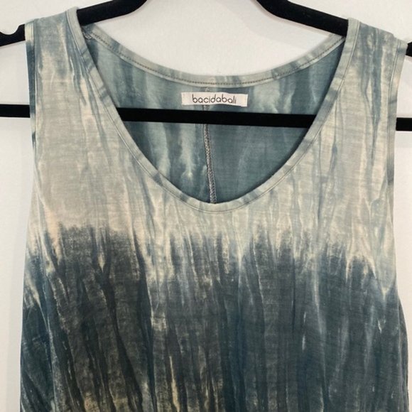 Bacidabali Women Grey Blue Tie Dye Sleeveless Sweater Dress Size Large - Picture 2 of 11